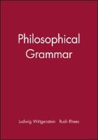 Philosophical grammar