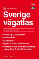 Motorm&auml;nnens Sverige v&auml;gatlas - Skala 1:250.000-1:400.000 : camping & st&auml;llplatser, sev&auml;rdheter, stadskartor, register & avst&aring;ndstabeller, &ouml;versiktskarta med laddstationer, v&auml;gavst&aring;nd & f&auml;rjef&ouml;rbindelser