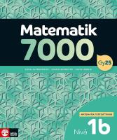 Matematik 7000 forts&auml;ttning niv&aring; 1b