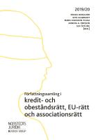 Författningssamling i kredit- och obeståndsrätt, EU-rätt och associationsrätt : 2019/20