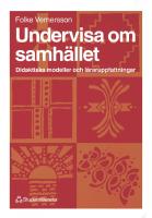 Undervisa om samh&auml;llet - Didaktiska modeller och l&auml;raruppfattningar
