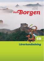 Matte Direkt Borgen L&auml;rarhandledning 6B Ny upplaga