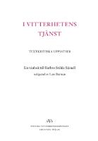 I vitterhetens tj&auml;nst : textkritiska uppsatser : en v&auml;nbok till Barbro St&aring;h