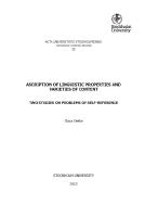 Ascription of linguistic properties and varieties of content : two studies on problems of self-reference