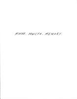 Minne. Muisto. Memory.