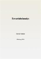 Envariabelanalys