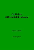 Ordin&auml;ra differentialekvationer