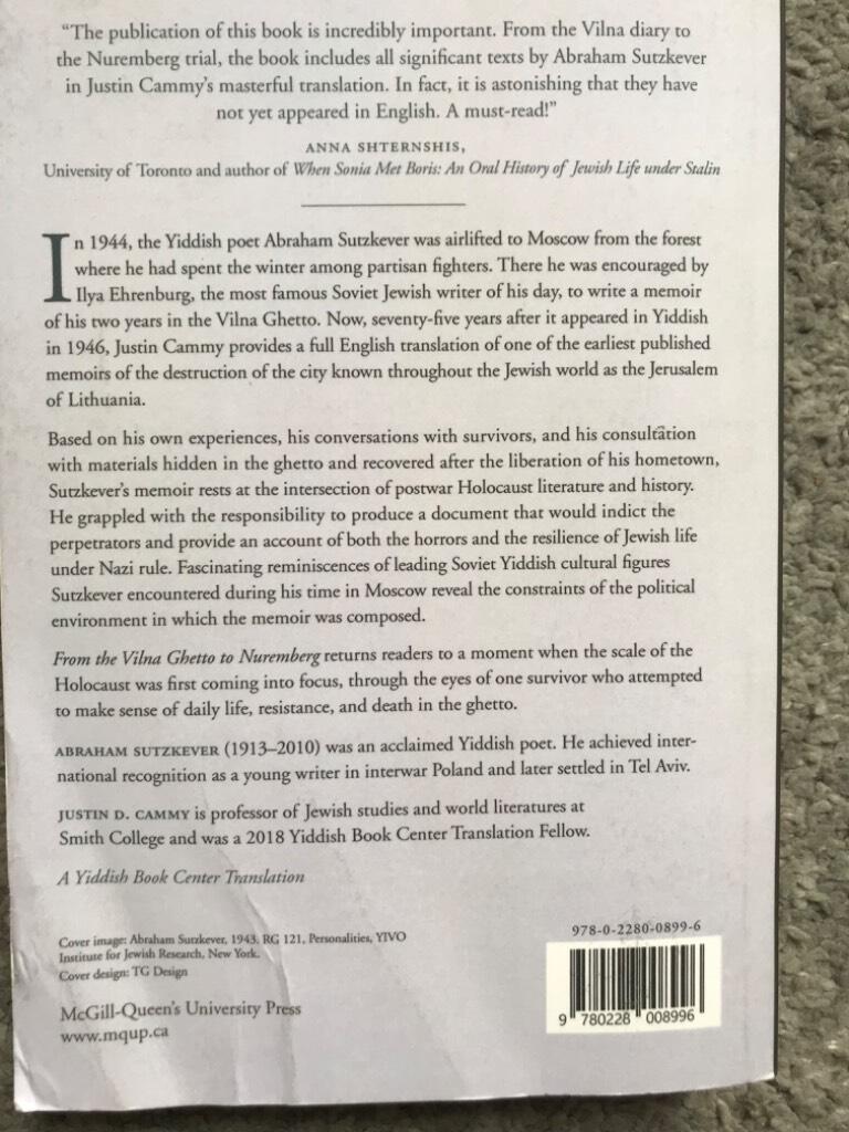 From the Vilna Ghetto to Nuremberg - memoir and testimony