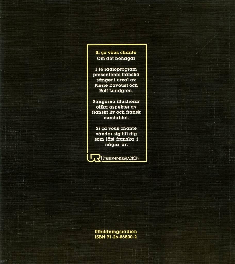 Si &ccedil;a vous chante [Musiktryck] franska s&aring;nger