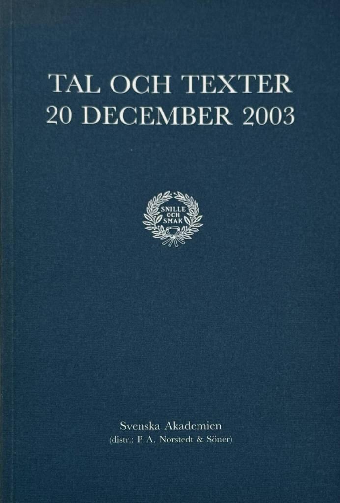 Tal och texter 20 december 2003