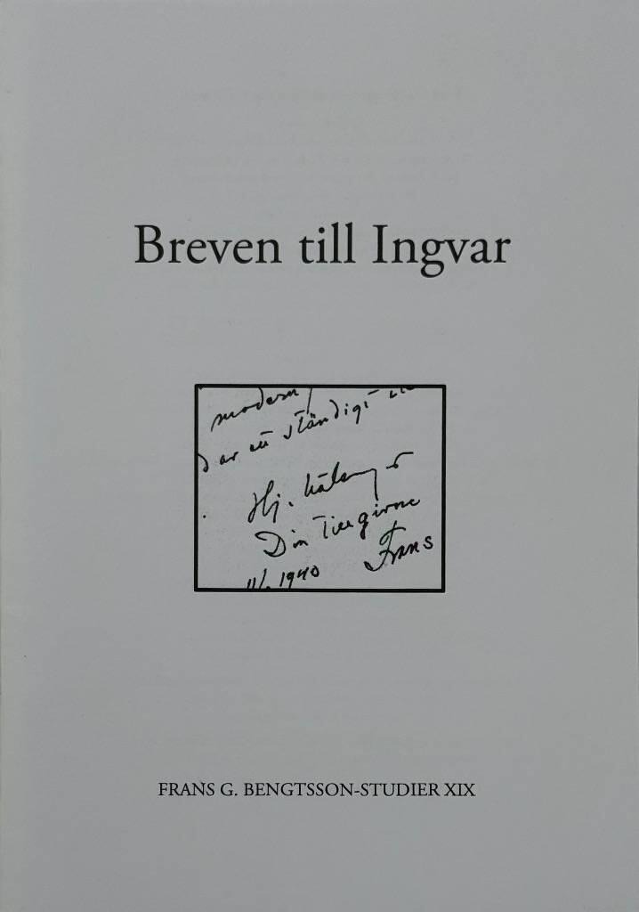 Frans G. Bengtsson-studier