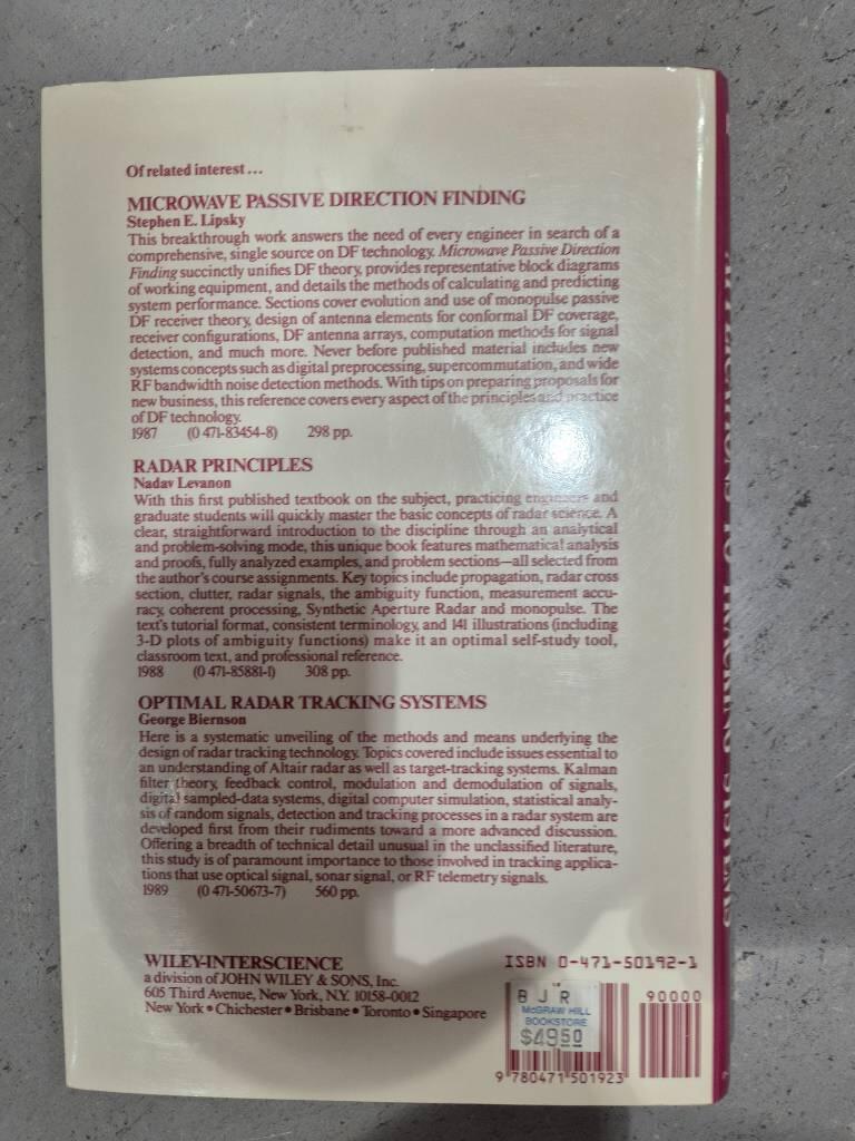 Radar principles with applications to tracking systems