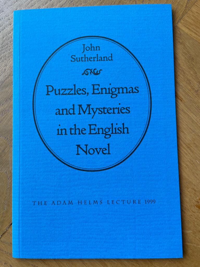 Puzzles, enigmas and mysteries in the English novel