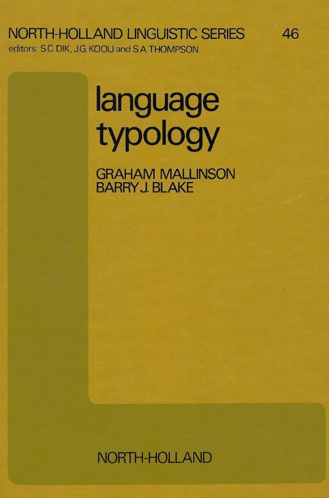 Language typology - cross-linguistic studies in syntax
