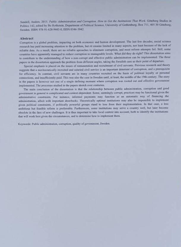 Public administration and corruption : how to get the institutions that work