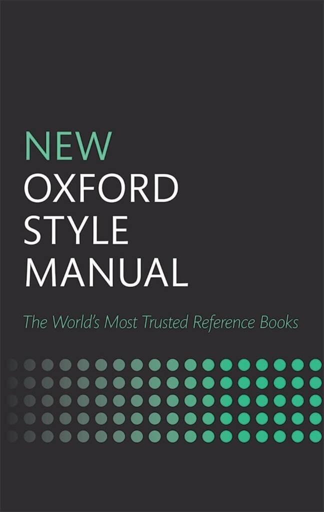 New Oxford style manual
