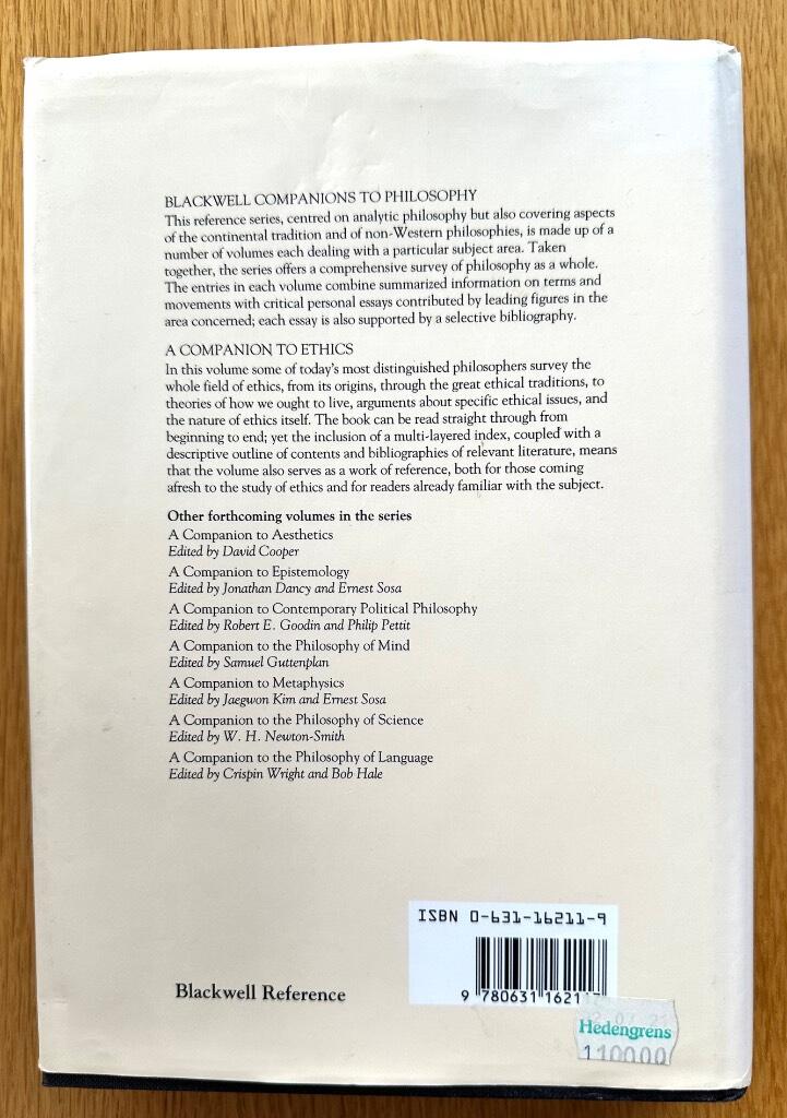 A companion to ethics