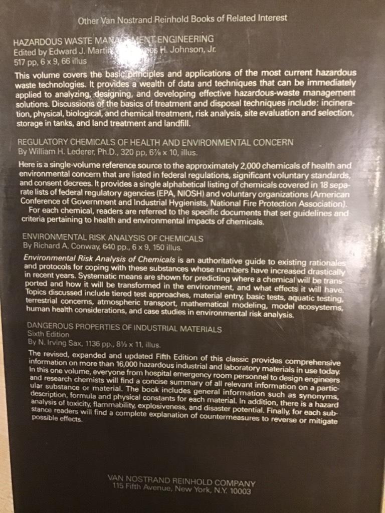 Handbook of environmental data on organic chemicals