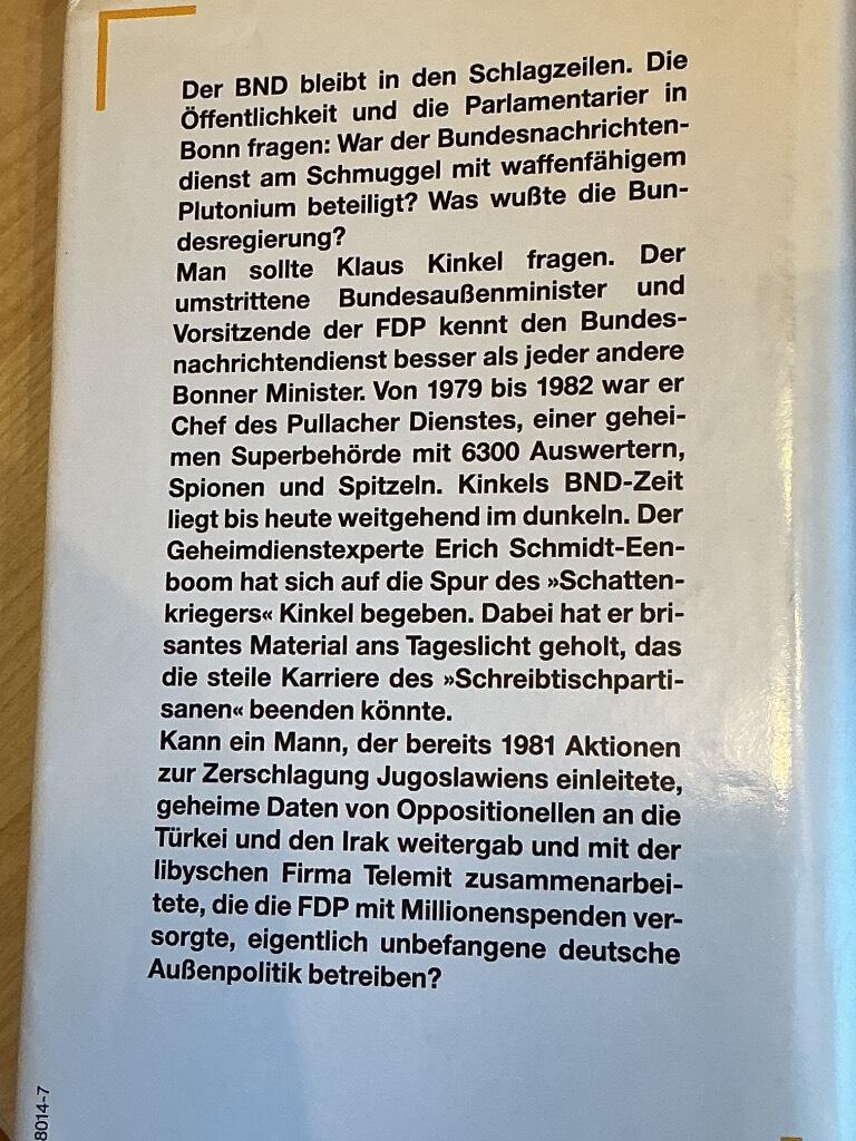 Der Schattenkrieger - Klaus Kinkel und der BND