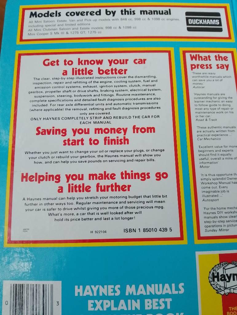 Mini owners workshop manual