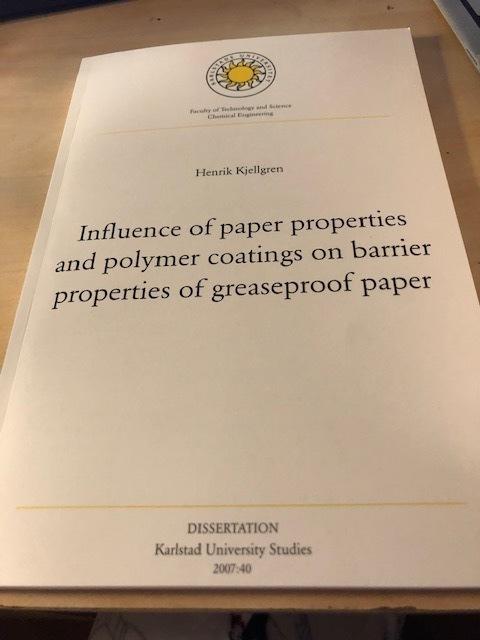 Influence of paper properties and polymer coatings on barrier properties of greaseproof paper
