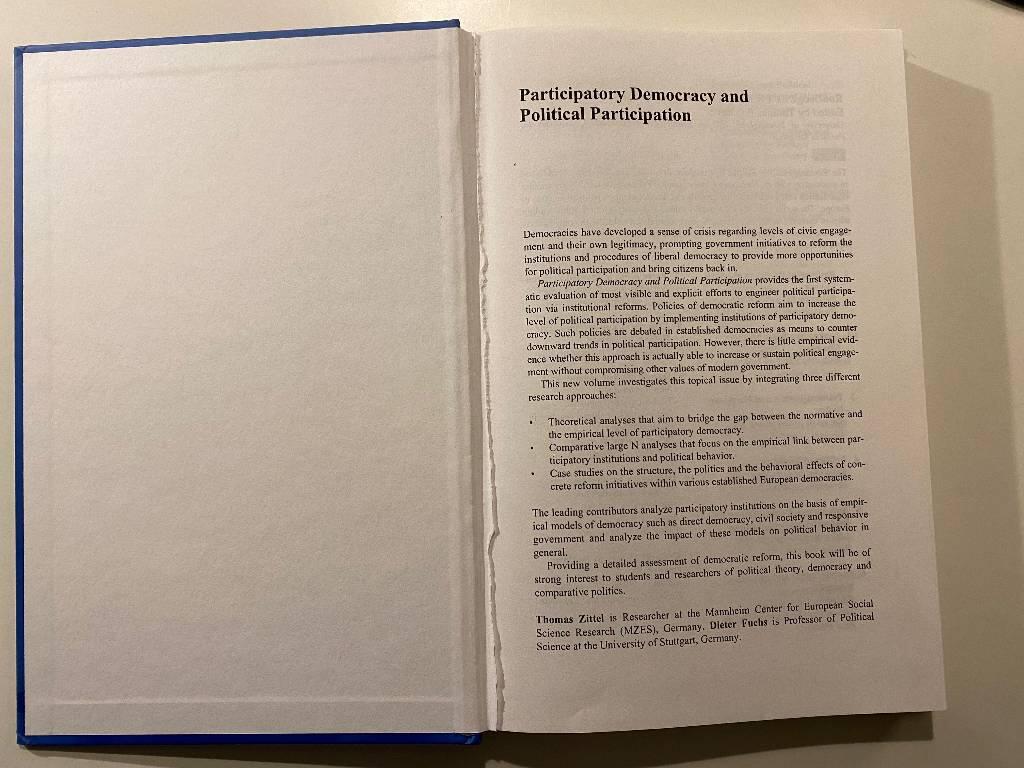 Participatory democracy and political participation - can participatory engineering bring citizens back in?