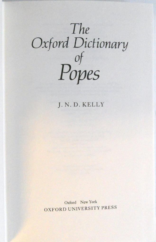 The Oxford dictionary of popes