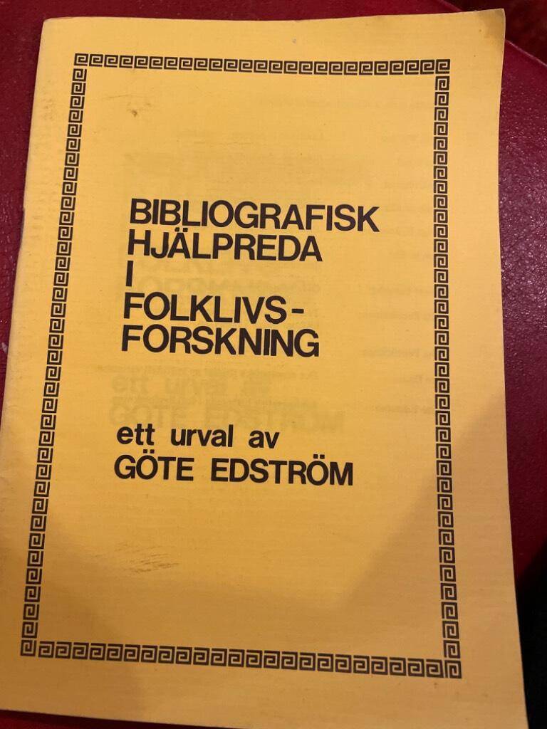 Bibliografisk hj&auml;lpreda i folklivsforskning