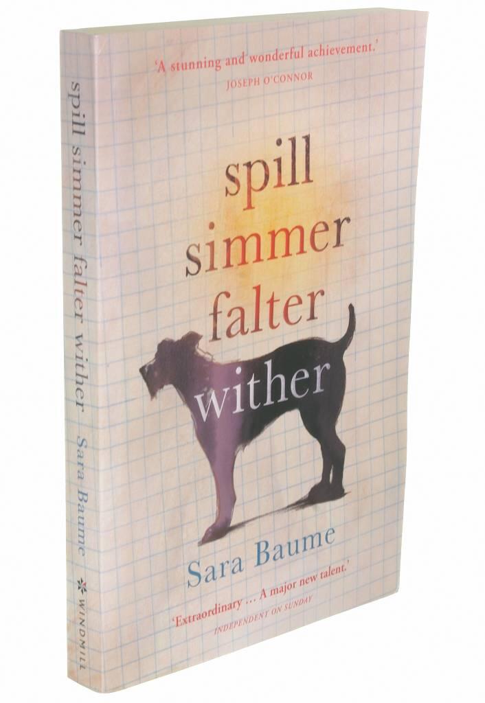 Spill simmer falter wither