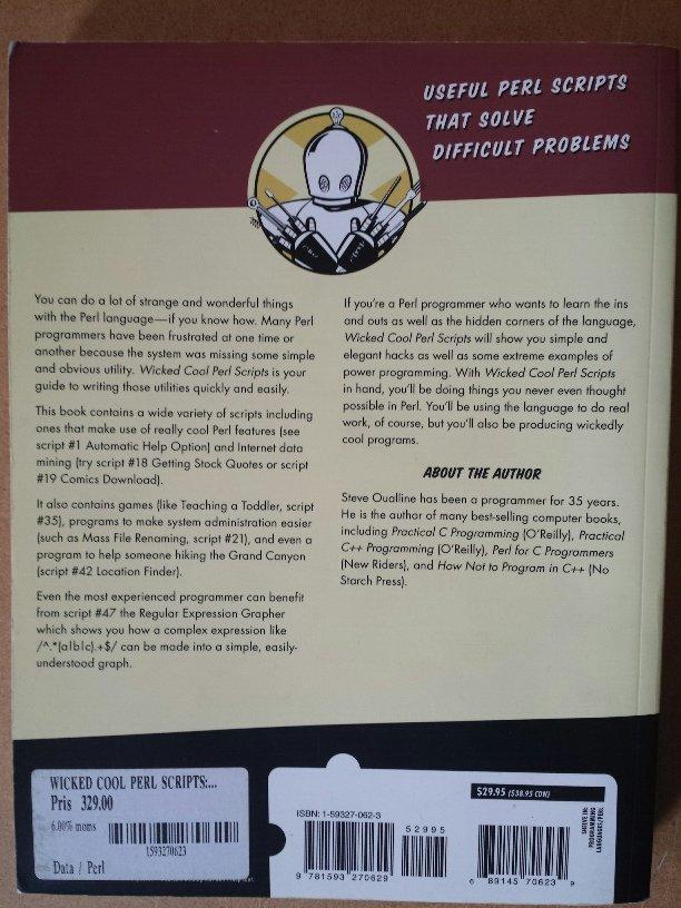 Wicked Cool Perl Scripts, useful perl Scripts that Solve Difficult problems