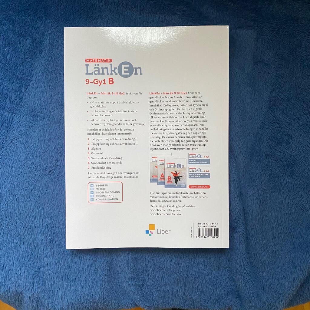 Matematik L&auml;nken 9-Gy1 B-boken