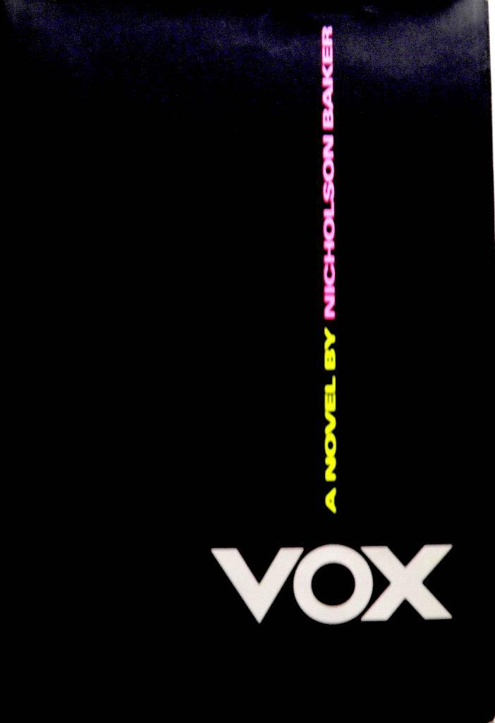Vox - a novel