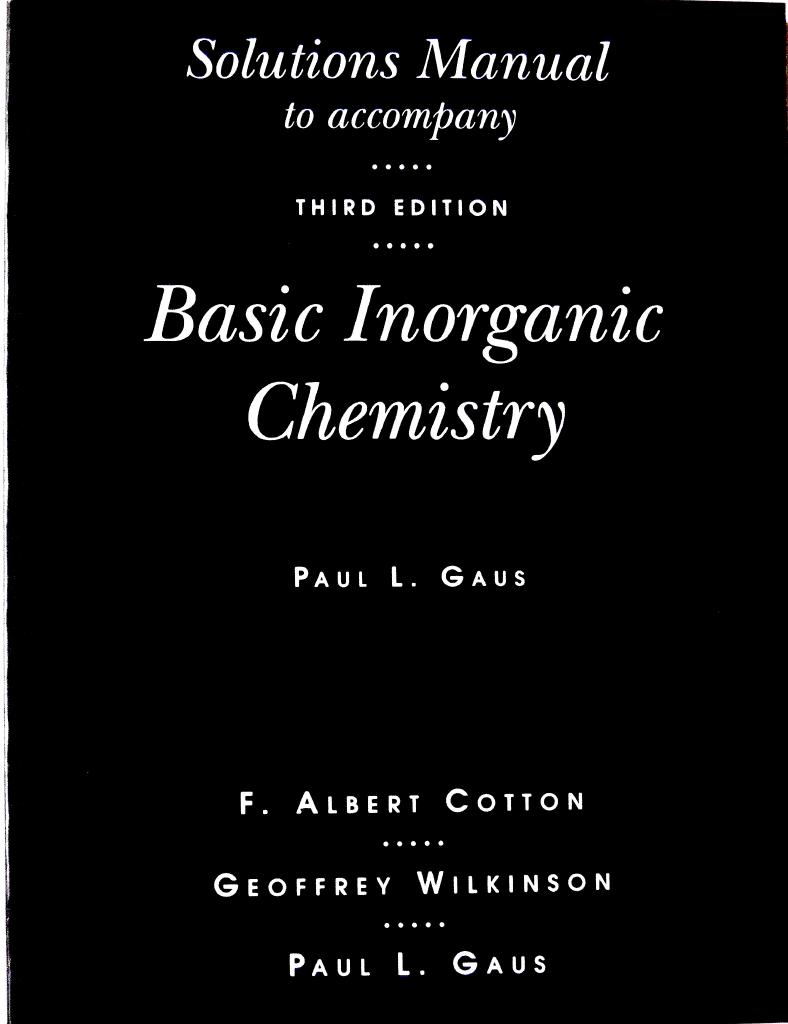 Basic inorganic chemistry