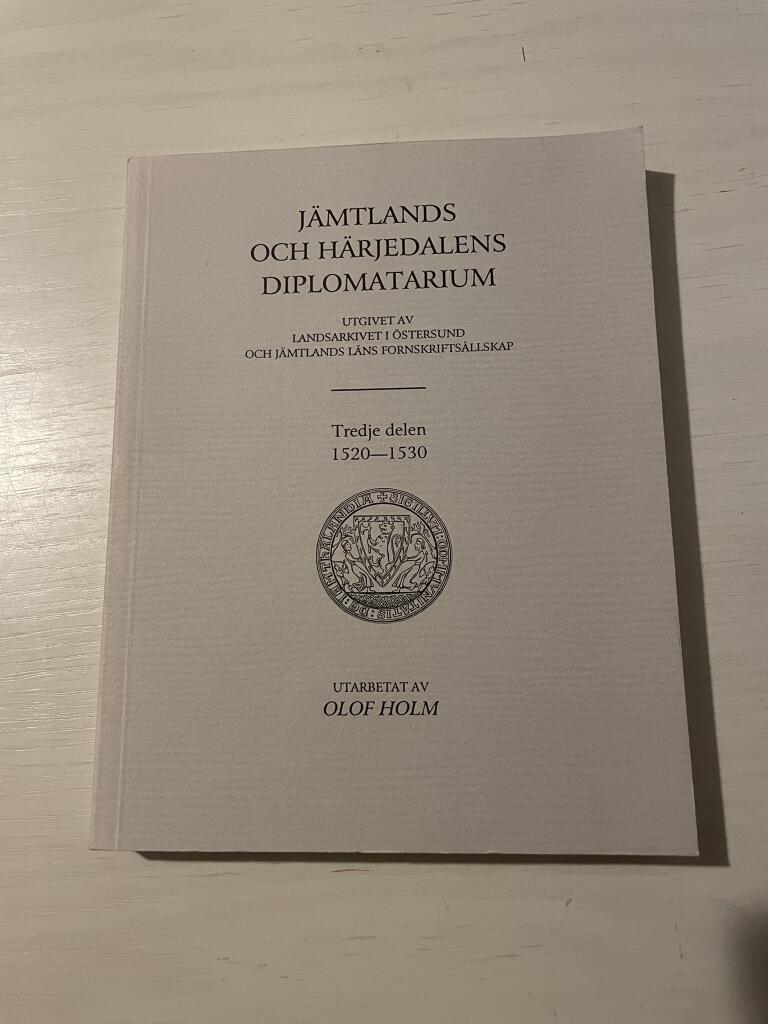 J&auml;mtlands och H&auml;rjedalens diplomatarium