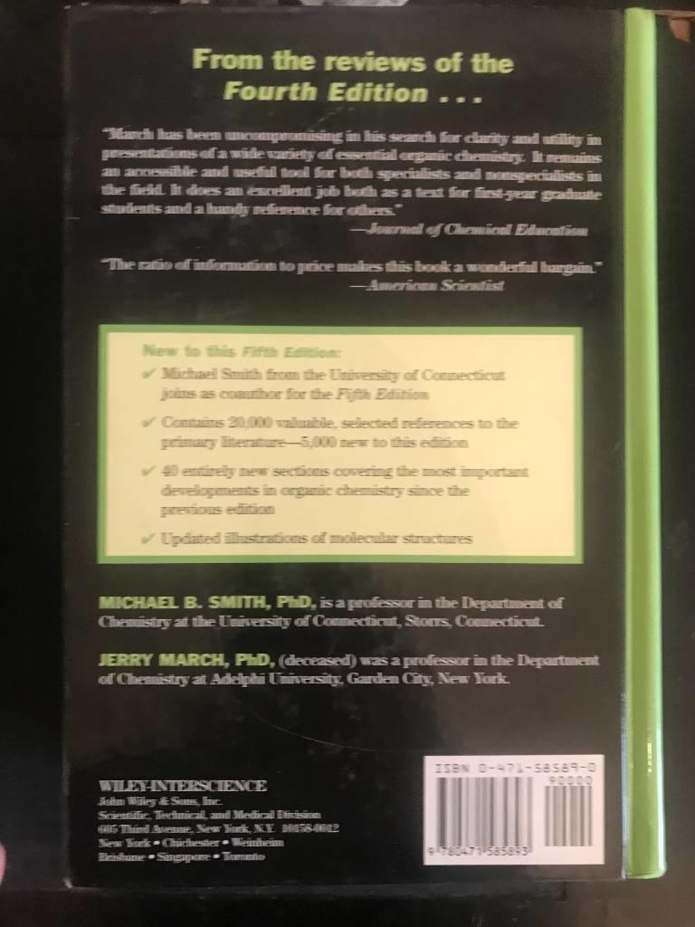 March's Advanced Organic Chemistry: Reactions, Mechanisms, and Structure, 5