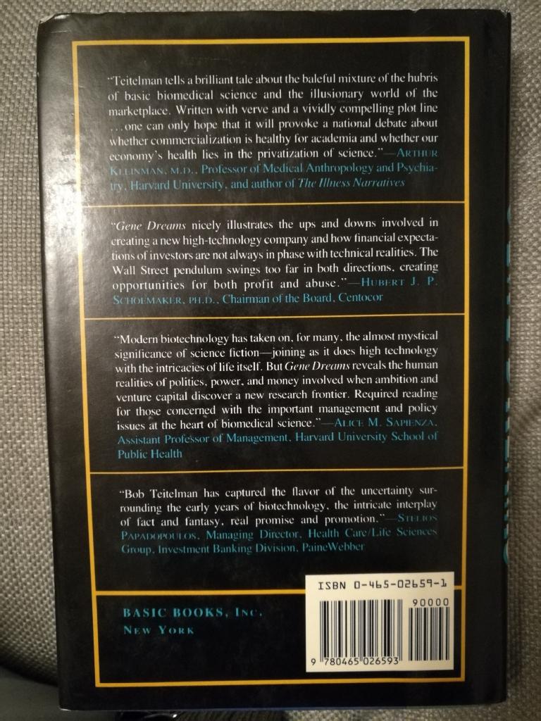 Gene dreams : Wall Street, academia, and the rise of biotechnology