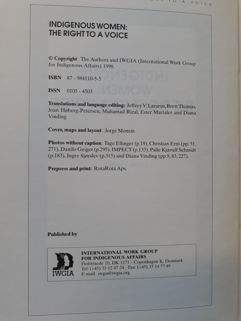 Indigenous women : the right to a voice