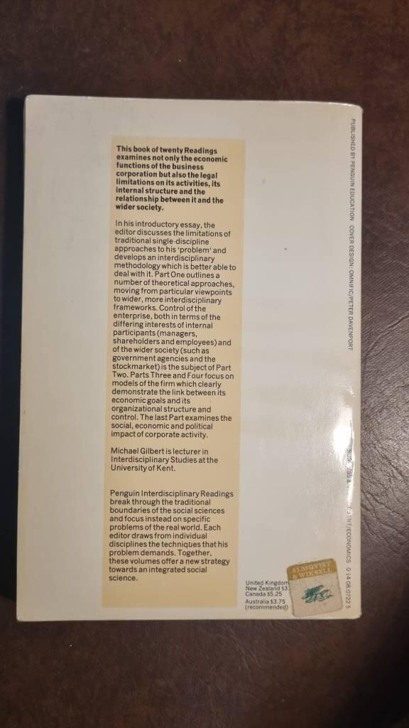 The modern business enterprise - Selected readings
