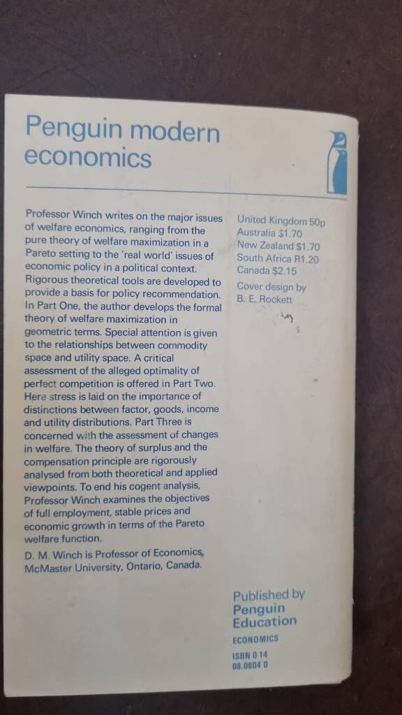 Analytical welfare economics