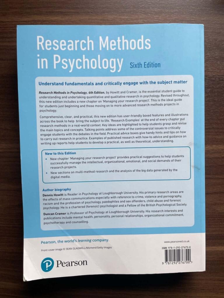 Research methods in psychology