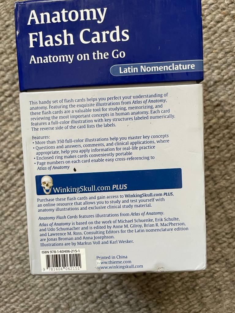 Anatomy Flash Cards (Latin nomenclature edition)