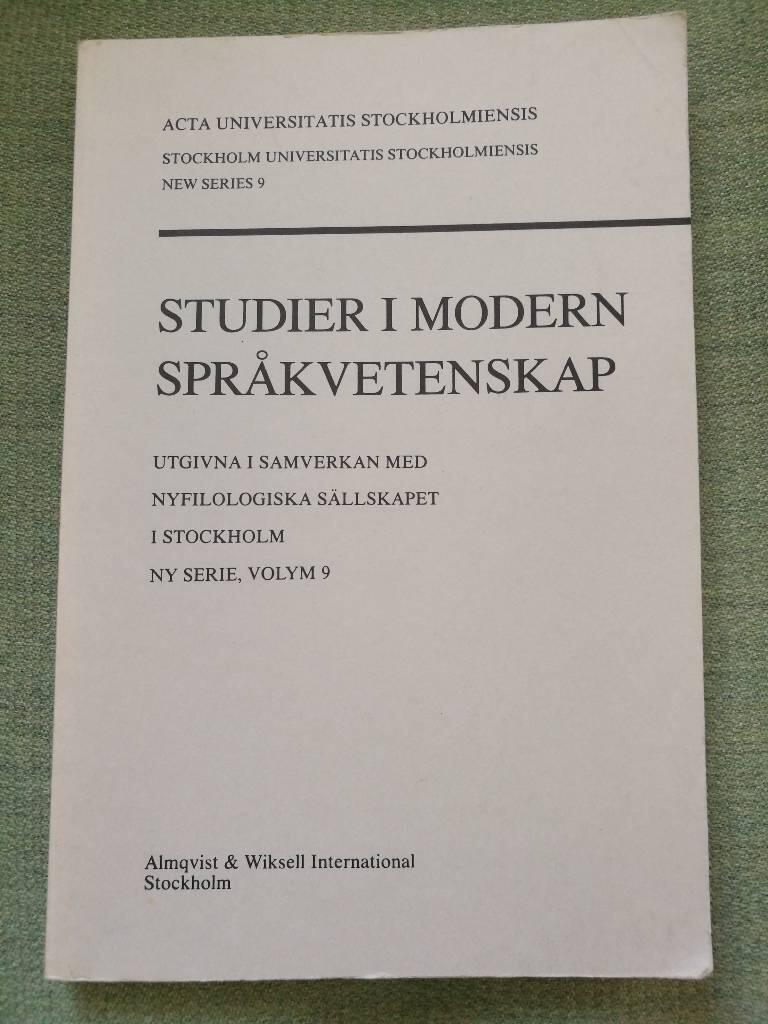 Studier i modern språkvetenskap N.S., vol. 9