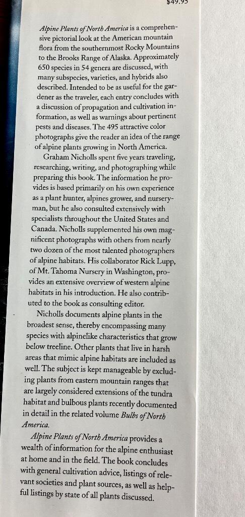 Alpine plants of North America - an encyclopedia of mountain flowers from the rockies to Alaska