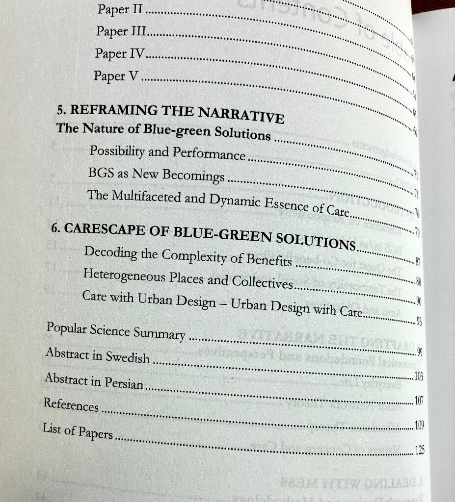 Carescape of green-blue solutions in everyday life
