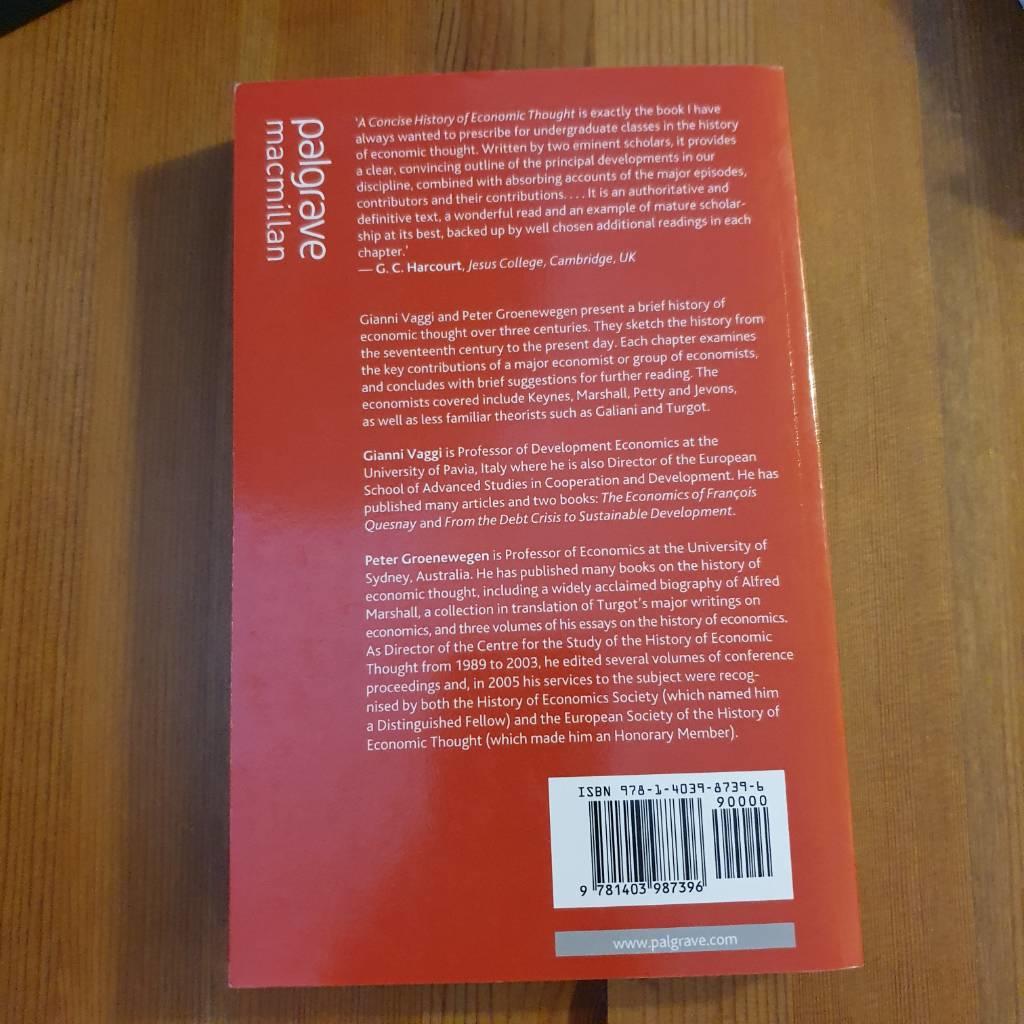 A concise history of economic thought - from mercantilism to monetarism