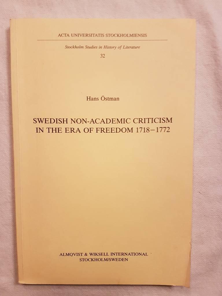 Swedish non-academic criticism in the Era of Freedom 1718-1772