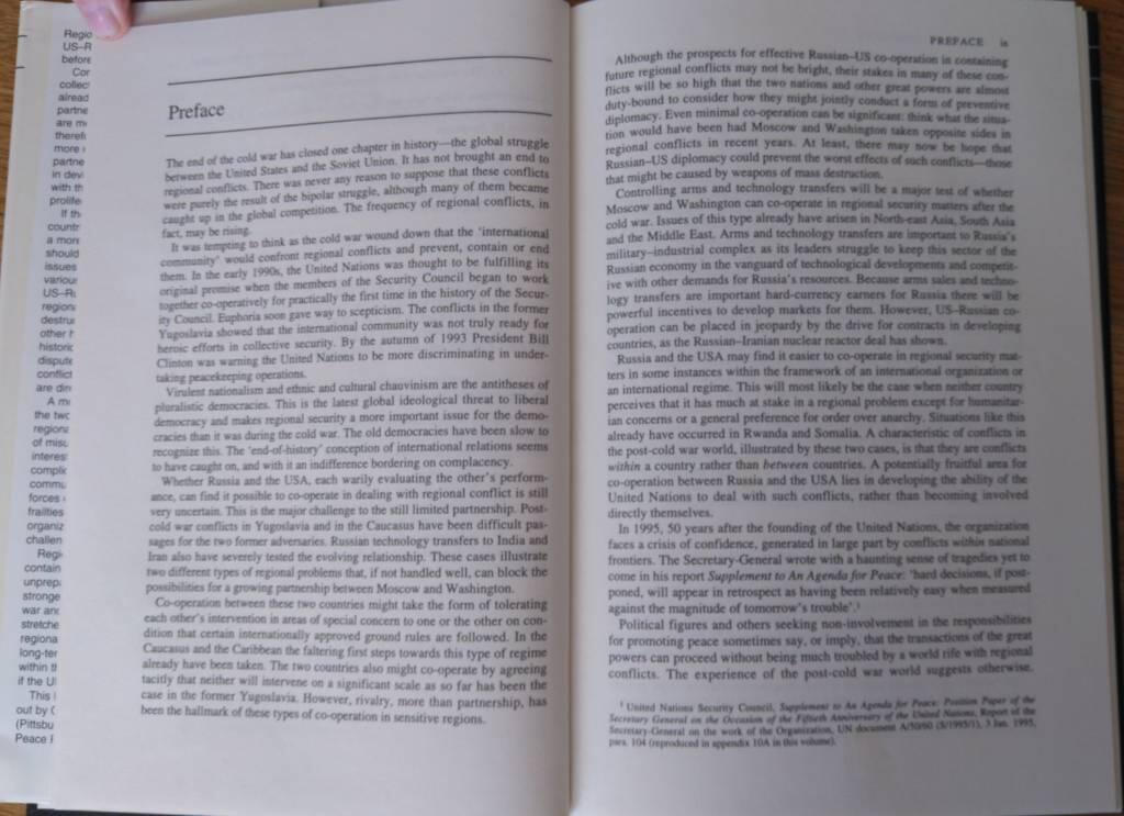 Regional conflicts - the challenge to US-Russian co-operation