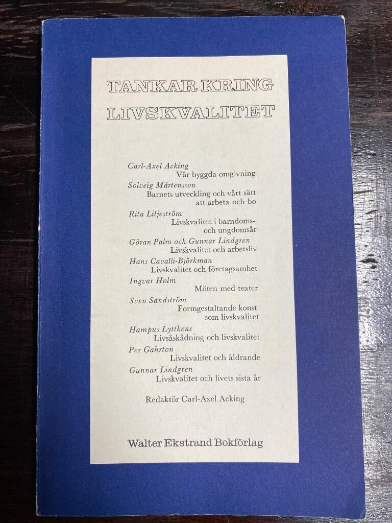 Tankar kring livskvalitet