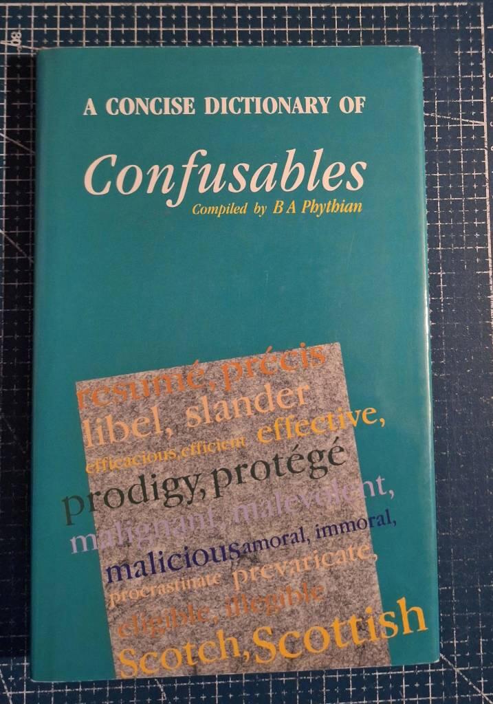 A concise dictionary of confusables