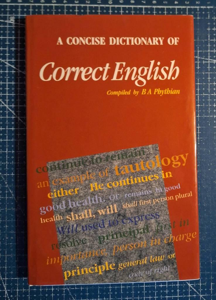A concise dictionary of correct English